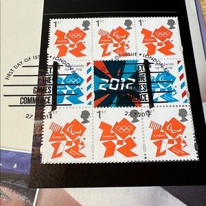 London 2012 Olympic Stamps - Red and Blue